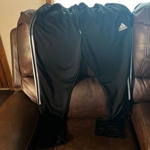 Black Adidas pants 2X with white stripes!